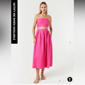 Pink RHODE linen skirt new with tags